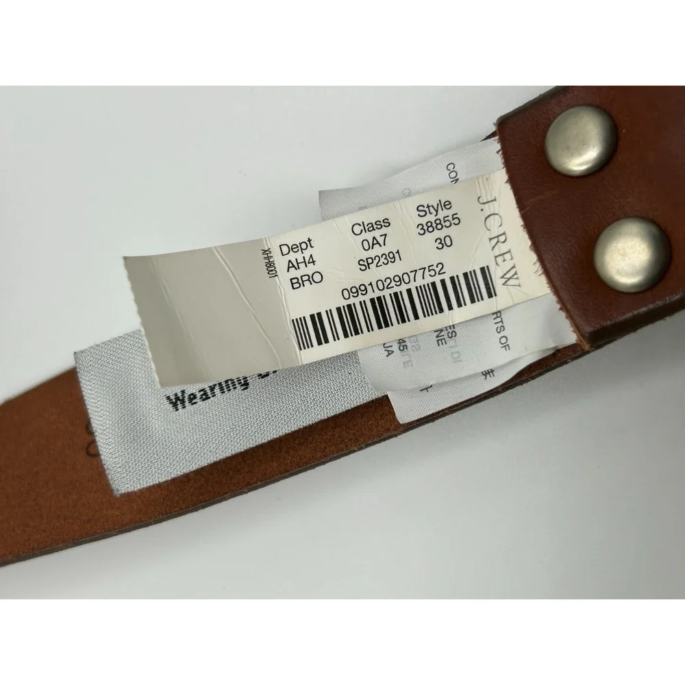 J. Crew Mens Italian Leather Belt Size 30 Brown Classic‎ Preppy Everyday